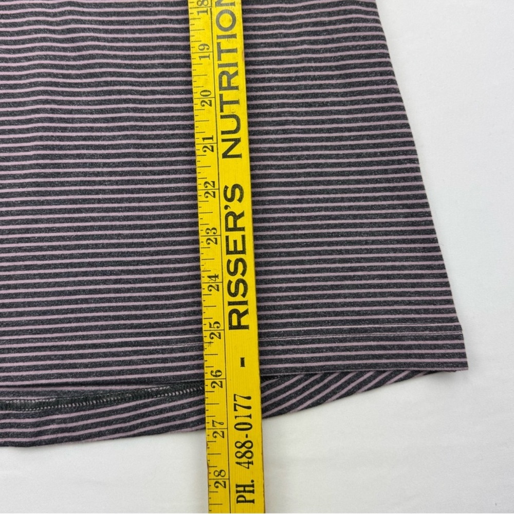 Lululemon Pink Grey Cool Striped Racerback Full Length Tank Top Cotton Blend - Picture 6 of 10